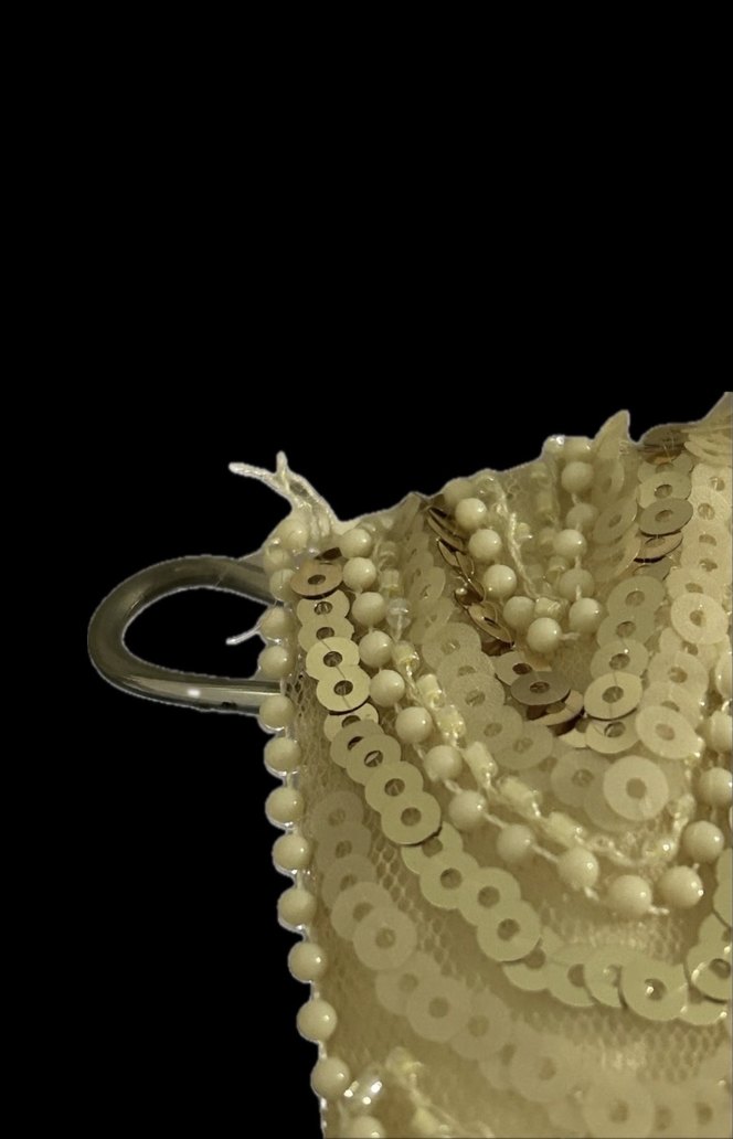 1920ler Vintage Tarz Bej Abiye Elbise - Görsel 4