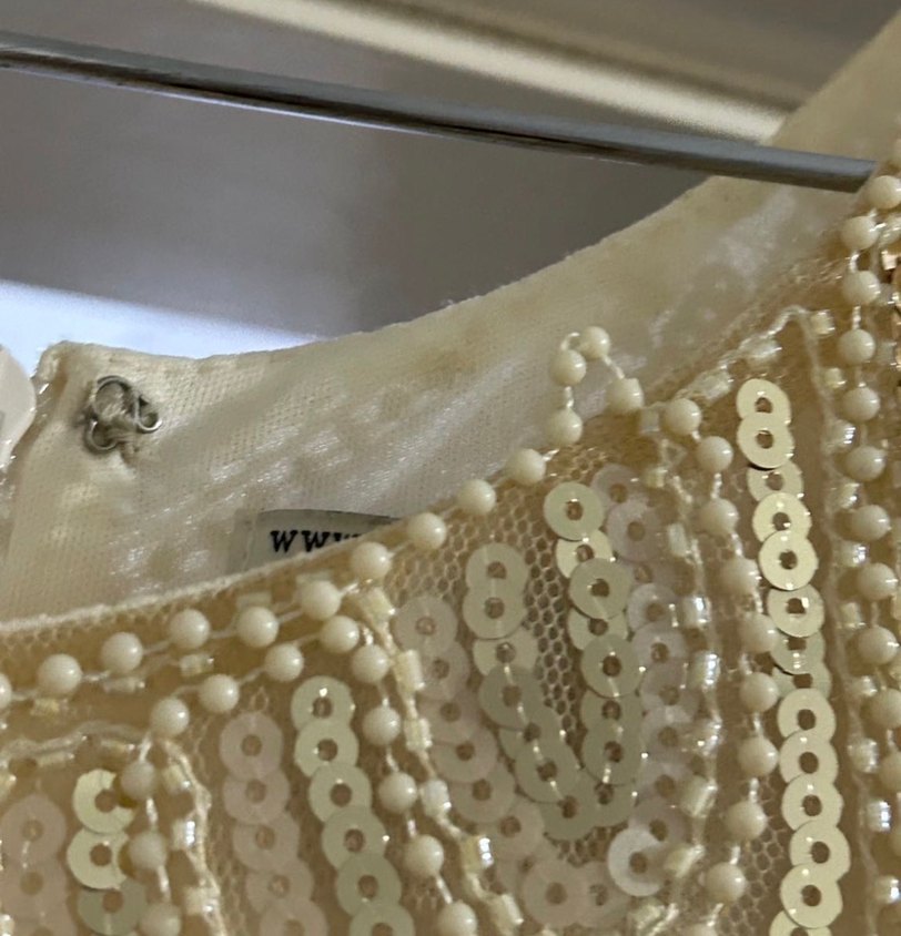 1920ler Vintage Tarz Bej Abiye Elbise - Görsel 3