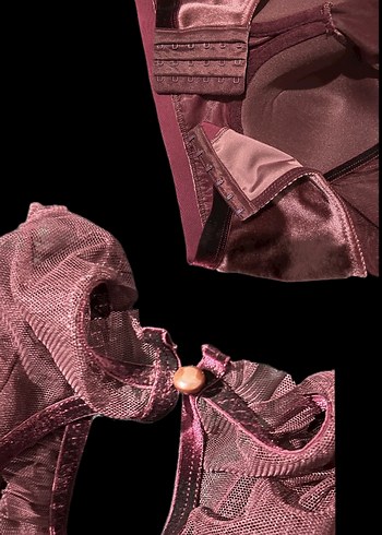 Bordo Pilili Straplez Kadın Büstiyer - Görsel 2