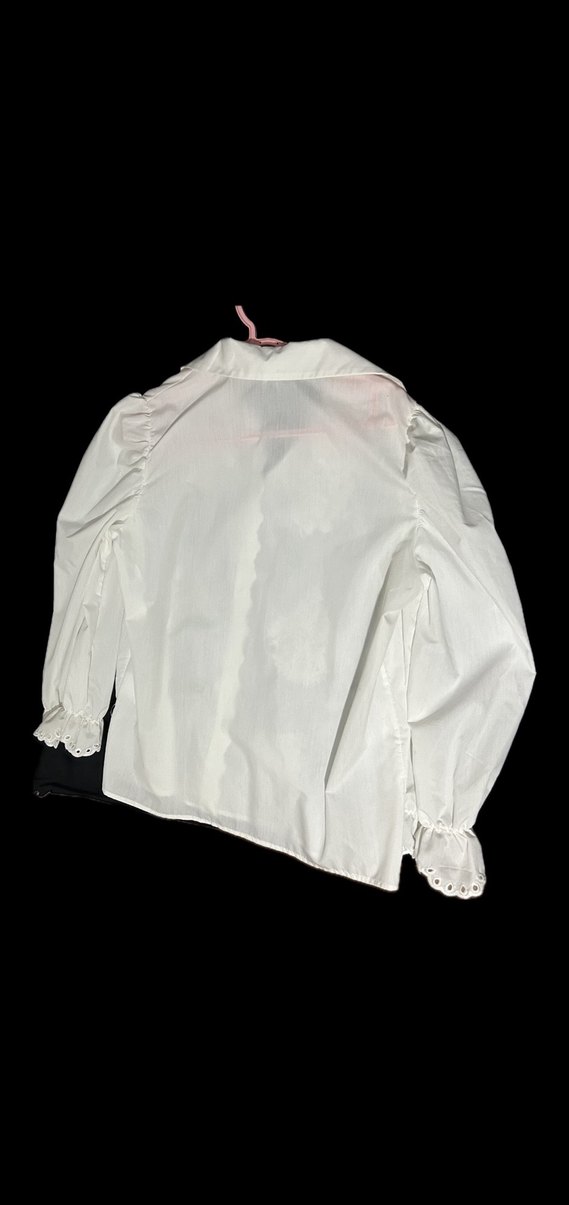 Nakışlı Beyaz Pamuklu Kadın Gömlek - Görsel 2