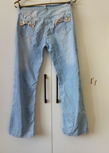 Diğer kız çocuğu Pastel Mavi Bol Kesim Denim Pantolon