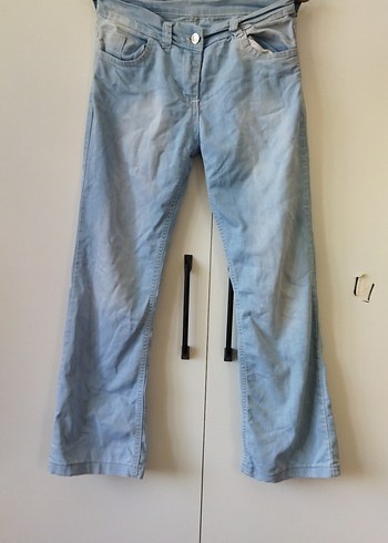 kız çocuğu Pastel Mavi Bol Kesim Denim Pantolon