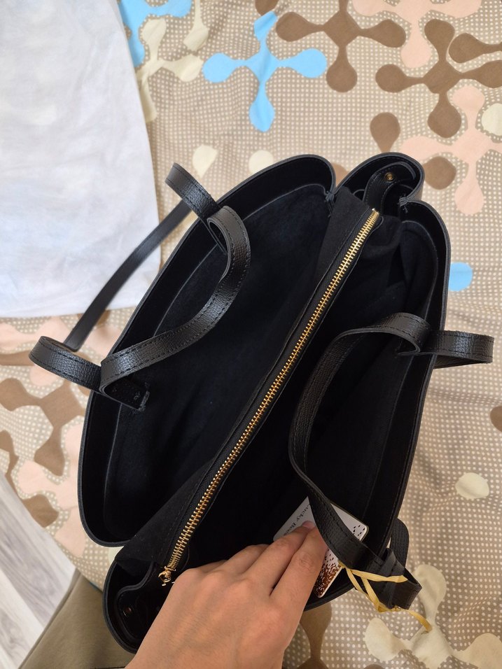 Siyah Deri Kadın Omuz Çantası - Görsel 4