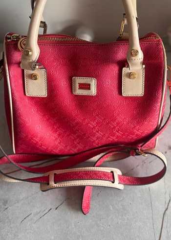 VAKKO Kırmızı Deri Tokalı Kadın Çanta - Görsel 2