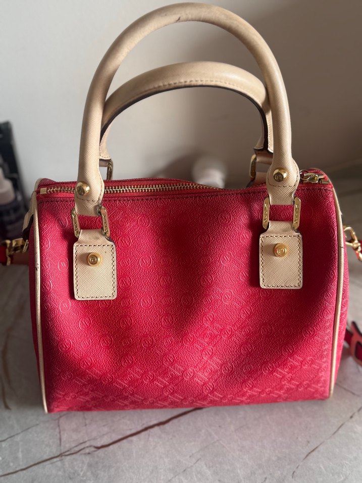 VAKKO Kırmızı Deri Tokalı Kadın Çanta - Görsel 3