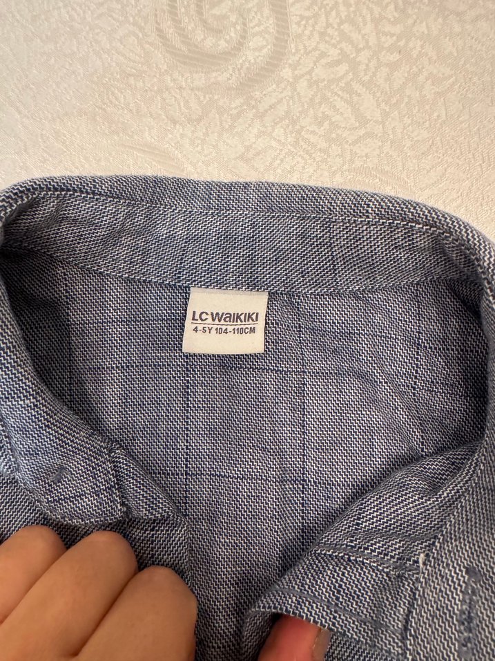 Gri Erkek Çocuk Gömlek - Görsel 4