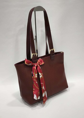 Kahverengi Deri Kadın Omuz Çantası - Görsel 5