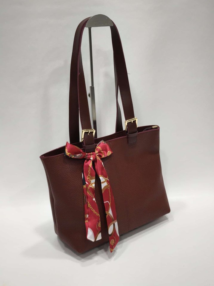 Kahverengi Deri Kadın Omuz Çantası - Görsel 5