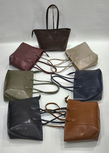 Kahverengi Deri Kadın Omuz Çantası - Görsel 8