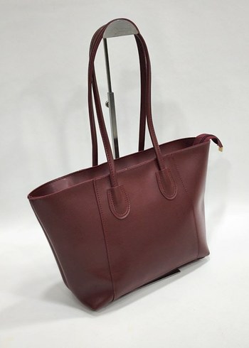 Kahverengi Deri Kadın Omuz Çantası - Görsel 5