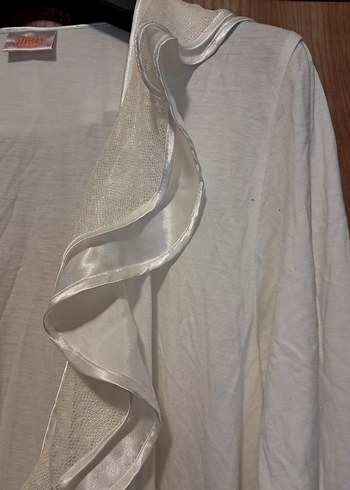 Uzun Beyaz Kadın Sabahlık - Görsel 4