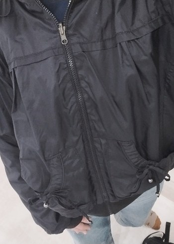 Siyah Fermuarlı Kadın ceket - Görsel 8