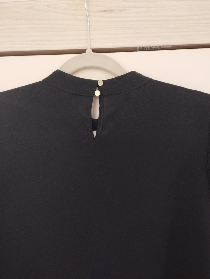 Chima uzun Kollu Siyah Kadın Bluz - Görsel 3