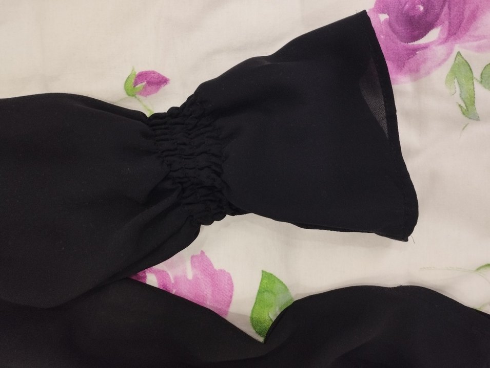 Chima uzun Kollu Siyah Kadın Bluz - Görsel 4