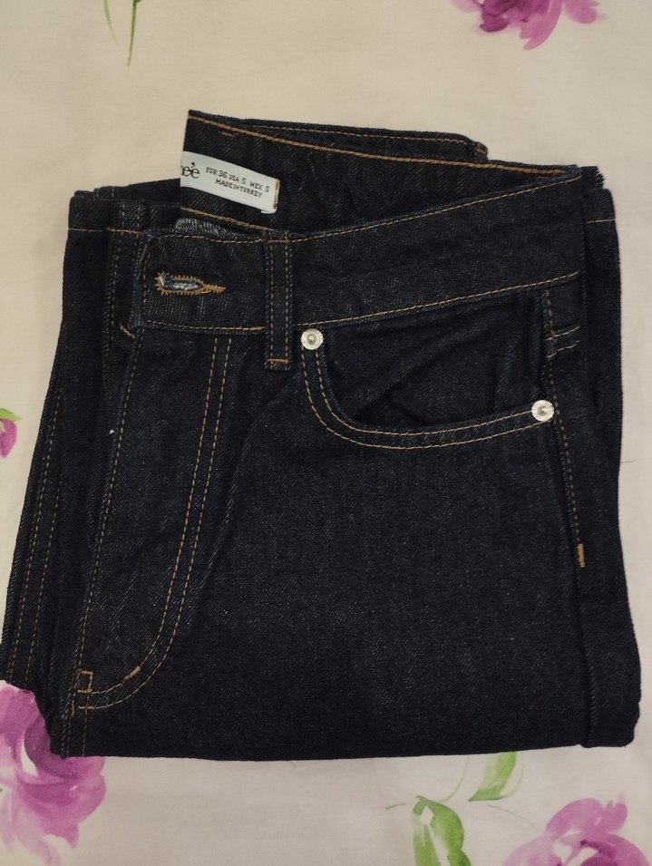 Lacivert Kadın Wide Leg Jean - Görsel 3