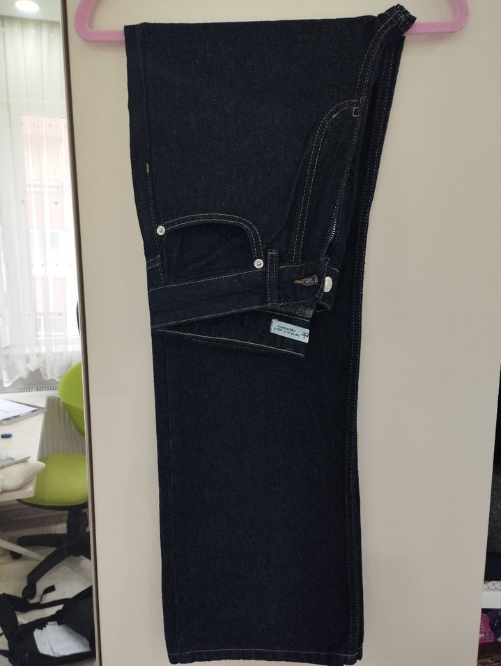 Lacivert Kadın Wide Leg Jean - Görsel 4