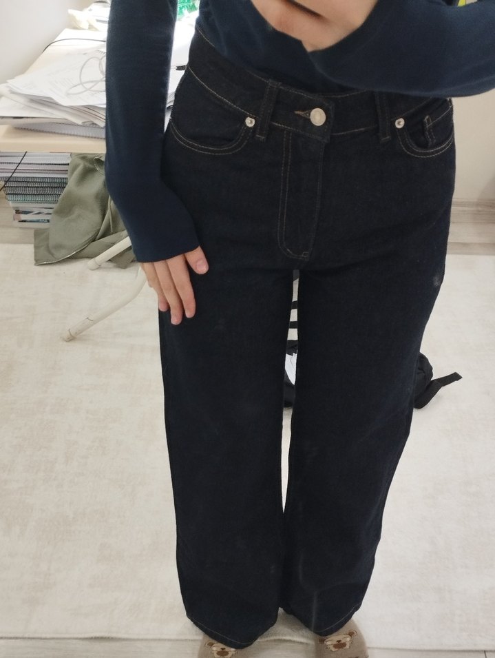 Lacivert Kadın Wide Leg Jean - Görsel 2