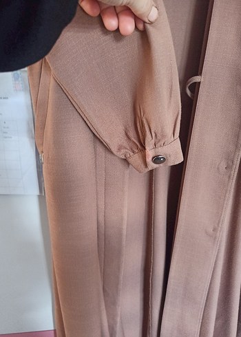 Bej Uzun Kadın Klasik Şık Pardösü Armine 46 beden 133 cm boy - Görsel 11