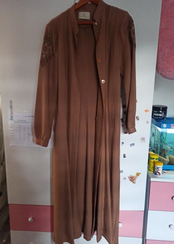 Bej Uzun Kadın Klasik Şık Pardösü Armine 46 beden 133 cm boy - Görsel 13