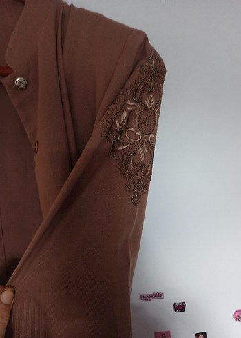 Bej Uzun Kadın Klasik Şık Pardösü Armine 46 beden 133 cm boy - Görsel 4