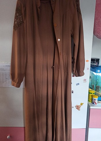 Bej Uzun Kadın Klasik Şık Pardösü Armine 46 beden 133 cm boy - Görsel 5