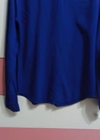 Düğmeli Mavi Kadın Gömlek m beden yumşacık yazlık - Görsel 6