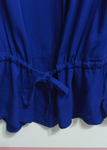 Düğmeli, fakir Kollu Mavi Kadın Gömlek m beden - Görsel 3