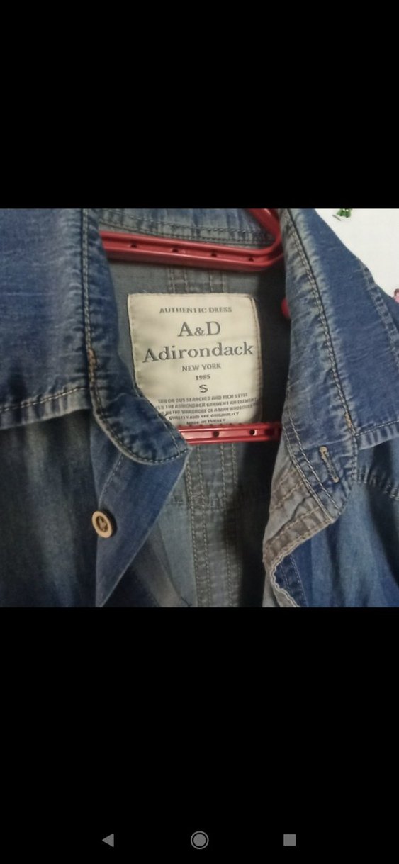 Koyu Mavi Denim kot gömlek S beden - Görsel 3