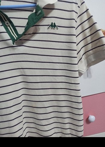 Erkek Yeşil Çizgili Polo Yaka Tişört Kappa S beden - Görsel 3
