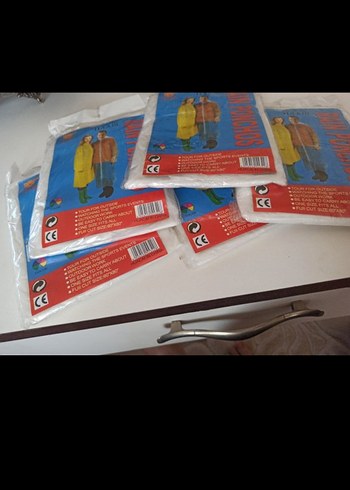 şeffaf Kadın Kapüşonlu Yağmurluk Midi Boy 5 adet - Görsel 3