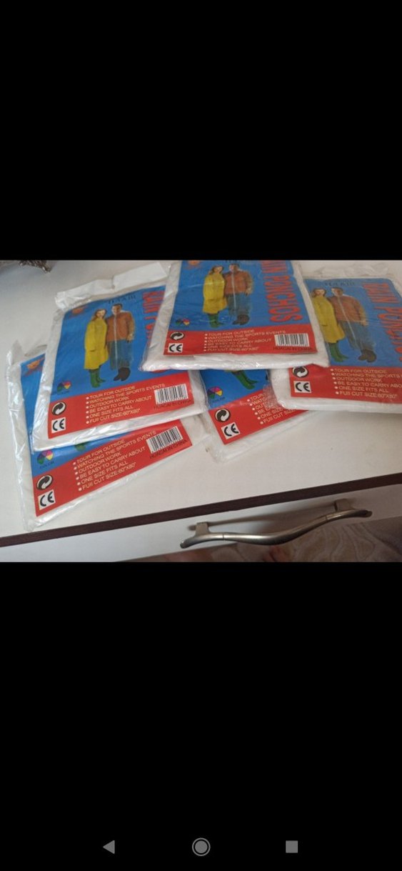 şeffaf Kadın Kapüşonlu Yağmurluk Midi Boy 5 adet - Görsel 2