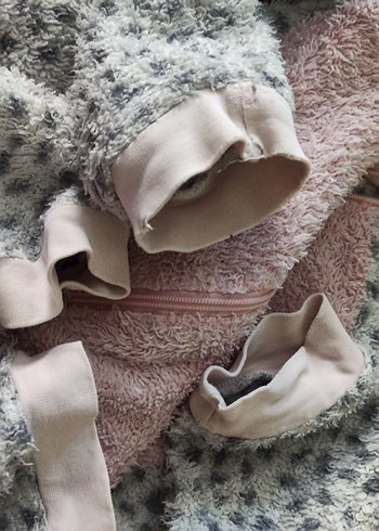 Kız Çocuk Gri Peluş Tulum Pijama 11_12 yas - Görsel 5