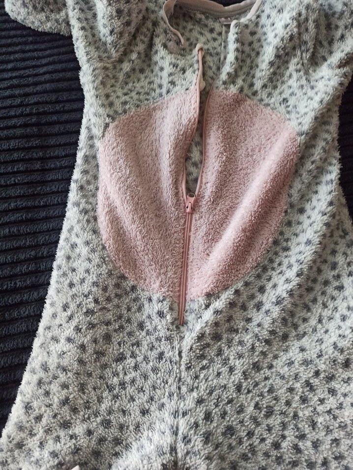 Kız Çocuk Gri Peluş Tulum Pijama 11_12 yas - Görsel 3