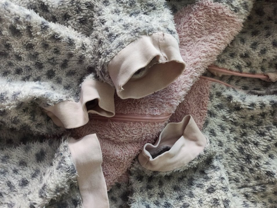 Kız Çocuk Gri Peluş Tulum Pijama 11_12 yas - Görsel 5