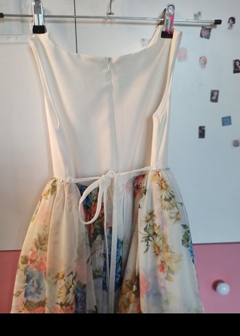 Dantel Detaylı Bohem Çiçekli Uzun abiye elbise 10 yaş - Görsel 3