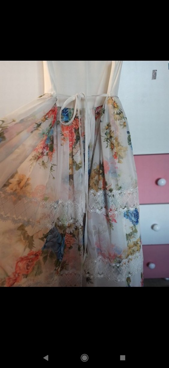 Dantel Detaylı Bohem Çiçekli Uzun abiye elbise 10 yaş - Görsel 5