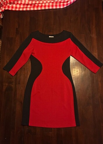 Palmetto Marka Kırmızı Siyah Elbise