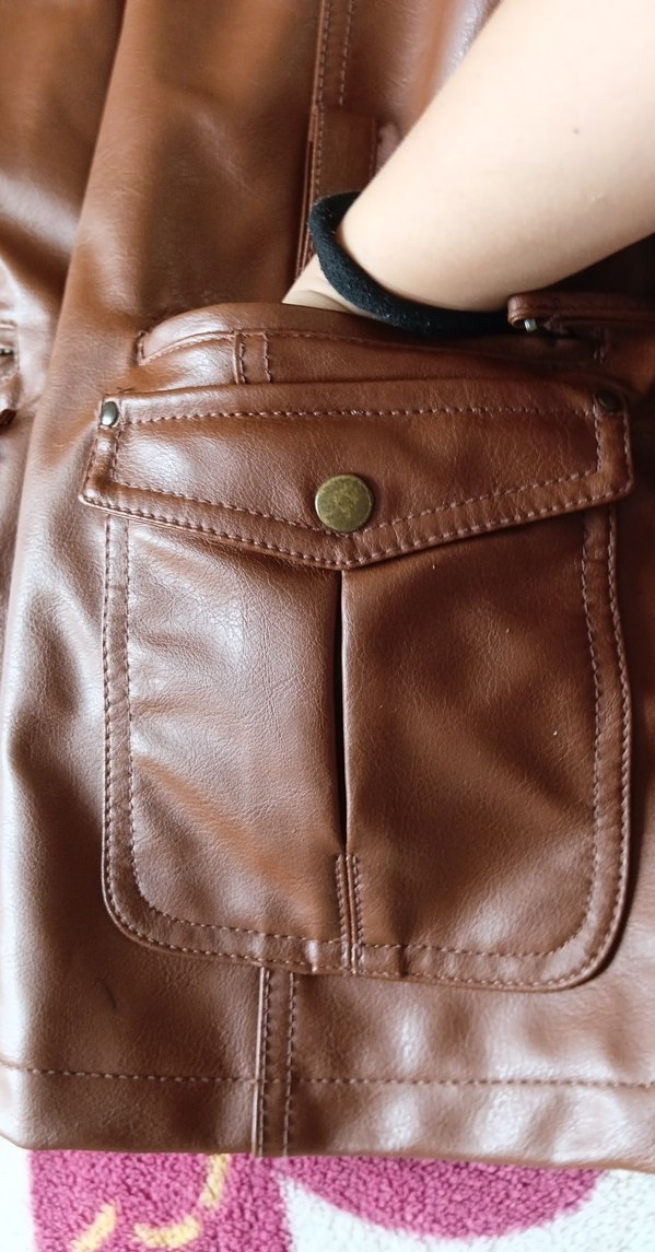 Kadın Kahverengi Deri Ceket - Görsel 5