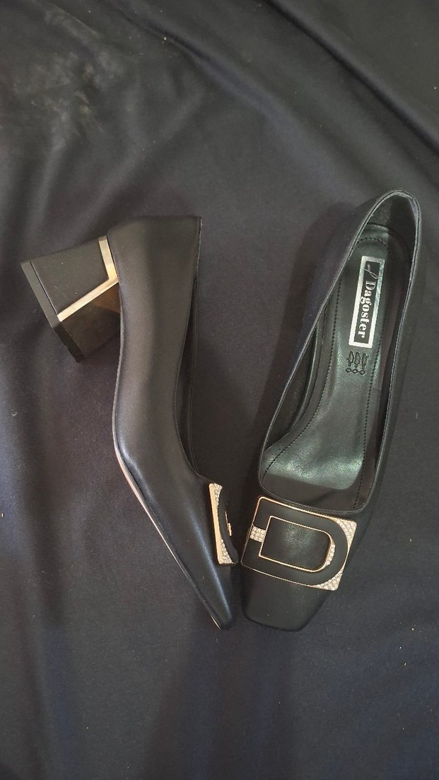 Siyah Tokalı Kadın Topuklu Babet - Görsel 2