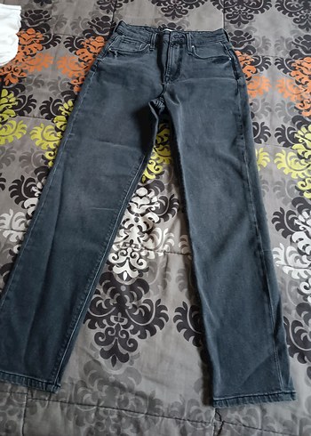 Düğmeli Gri Denim pantolon Collins jean