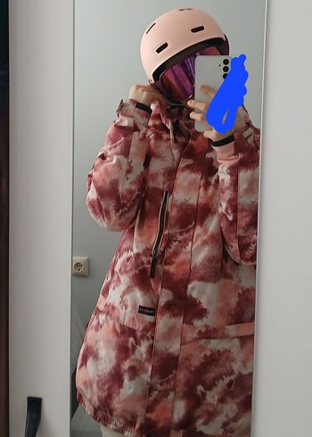 Dreamscape Kadın Pembe Desenli Kayak Montu - Görsel 4