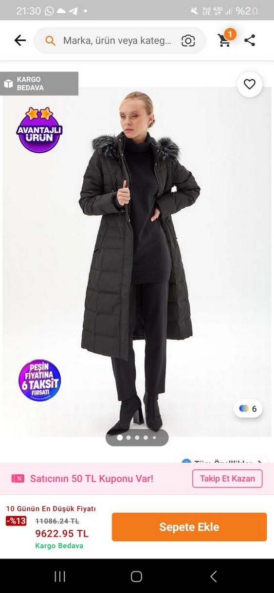 Kemerli Siyah Kadın Uzun Mont - Görsel 3