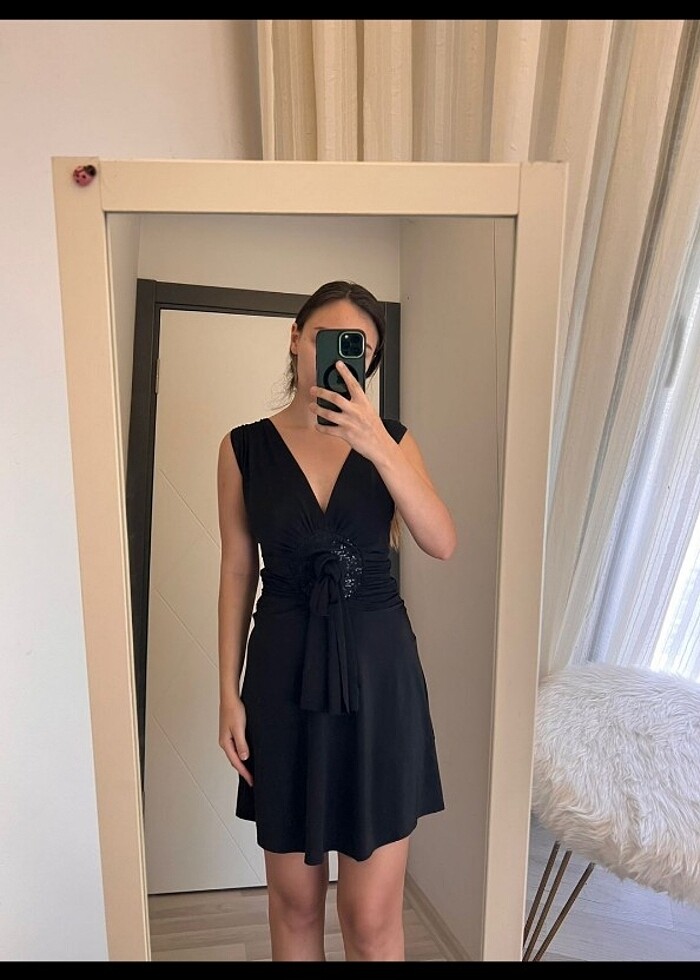 Siyah kına elbisesi taşlı - Görsel 2