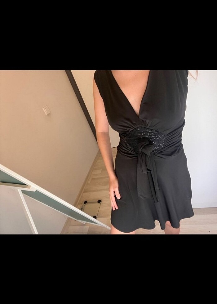 Siyah kına elbisesi taşlı - Görsel 4