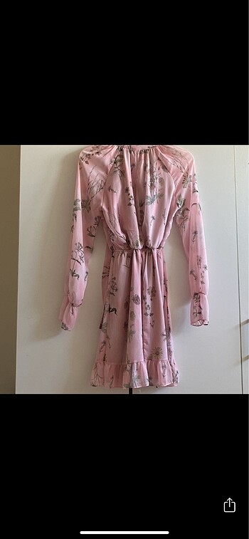 Trendyol & Milla Trendyolmilla Pembe Fular Yaka Elbise