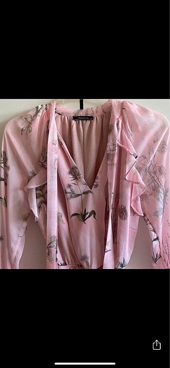 xs Beden Trendyolmilla Pembe Fular Yaka Elbise