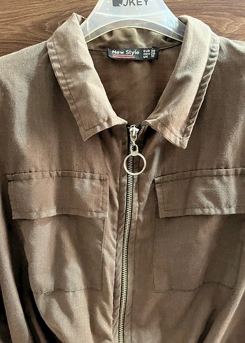 Kadın haki Fermuarlı Ceket - Görsel 2