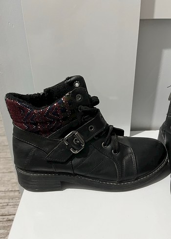 Kadın siyah deri bot - Görsel 5