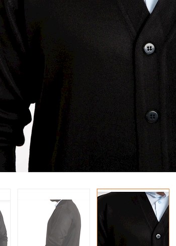 Erkek siyah ince yün triko hırka etiketli - Görsel 7