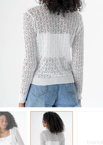 Dantel Detaylı Beyaz İnce Triko Kadın Kazak - Görsel 2